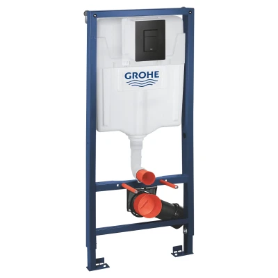Cайт компанії Аква-Дім::Інсталяційна система 3 в 1 GROHE Rapid SL, чорна кнопка