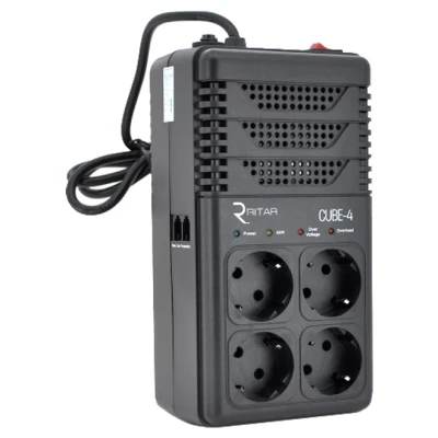 Cайт компанії Аква-Дім::Стабілізатор релейний AGM RITAR CUBE-4 800VA 480W 4SHUKO Q12