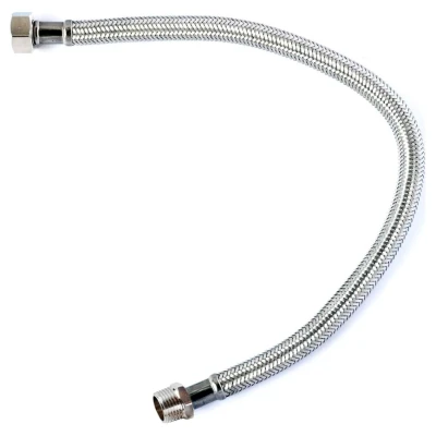 Cайт компанії Аква-Дім::Шланг Kottman 3/8" Вх1/2"В 0,5м в нержавіючому обплетені для води