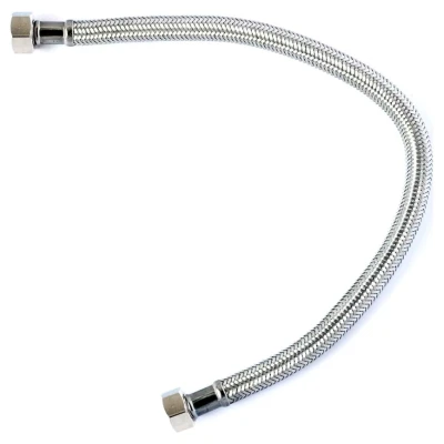 Cайт компанії Аква-Дім::Шланг Kottman 3/8" Вх1/2"В 0,6м в нержавіючому обплетені для води