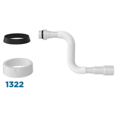 Cайт компанії Аква-Дім::Гнучка труба NOVA з гайкою 1 1/4" 800мм 40*5 (1322)