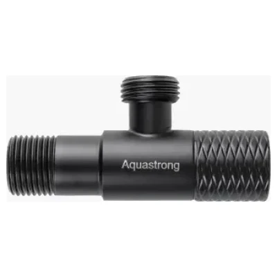 Cайт компанії Аква-Дім::Кран кутовий AQUASTRONG 1/2"Зх1/2"З нерж. D7 Black (D716)