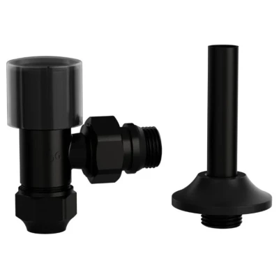 Cайт компанії Аква-Дім::Кран радіаторний  ASG SMART 1/2" нижній Black