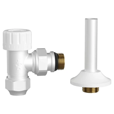 Cайт компанії Аква-Дім::Кран радіаторний ASG SMART 1/2" кутовий термостатичний White