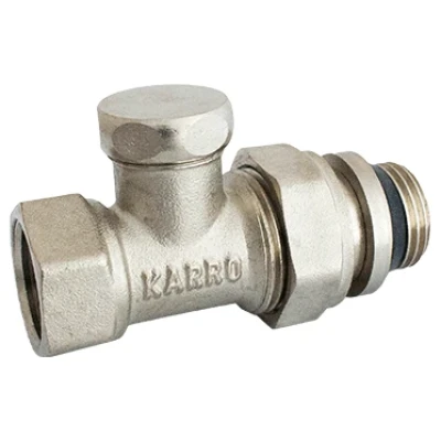 Cайт компанії Аква-Дім::Кран радіаторний прямий КАRRO 1/2" нижній