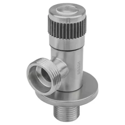 Cайт компанії Аква-Дім::Кран кутовий KARRO 1/2*1/2 нерж KR-3130S