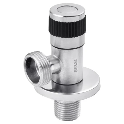 Cайт компанії Аква-Дім::Кран кутовий KARRO 1/2*3/4 нерж KR-3130S