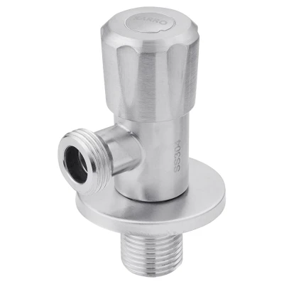 Cайт компанії Аква-Дім::Кран кутовий KARRO 1/2*1/2 нерж KR-3131S