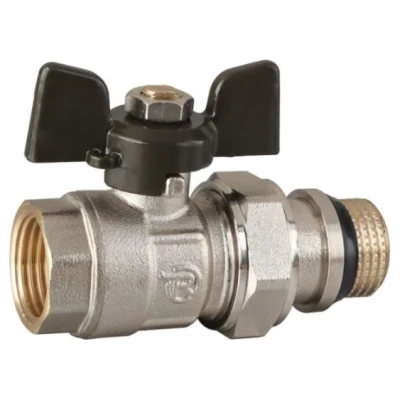 Cайт компанії Аква-Дім::Кран кульовий з американкою REIGER+ 3/4" прямий чорний метелик (8/64)