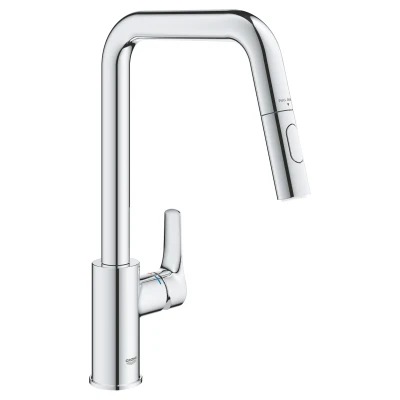 Cайт компанії Аква-Дім::Змішувач для кухні GROHE Eurosmart New з видвіжним виливом