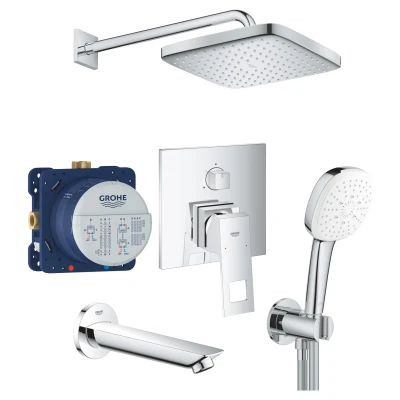 Cайт компанії Аква-Дім::Душовий комплект GROHE Eurocube 250 прихованого монтажу для ванни