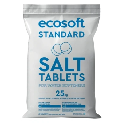 Cайт компанії Аква-Дім::Сіль таблетована Ecosoft Standard мішок 25кг.