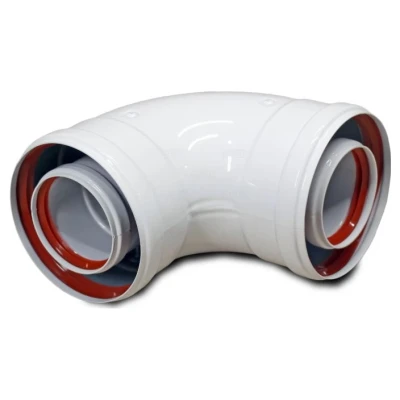 Cайт компанії Аква-Дім::Коліно коаксіальне ANTKALIP 60/100х90 ВВ AL-FE (алюміній/ферум)