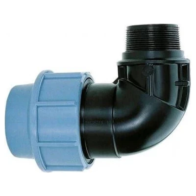Cайт компанії Аква-Дім::Коліно SantehPlast ПЕ 40x1" зовнішня різьба