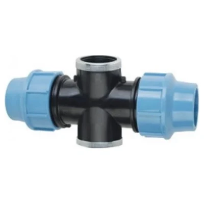 Cайт компанії Аква-Дім::Т-подібне з'єднання SantehPlast ПЕ 32x3/4"x32  з двостороннім різьбленням