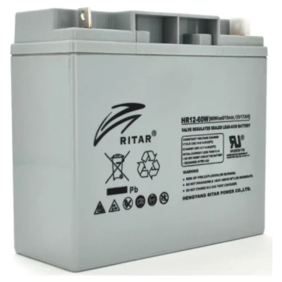 Cайт компанії Аква-Дім::Акумуляторна батарея RITAR AGM HR12-60W, Gray Case, 12V 17.0Ah